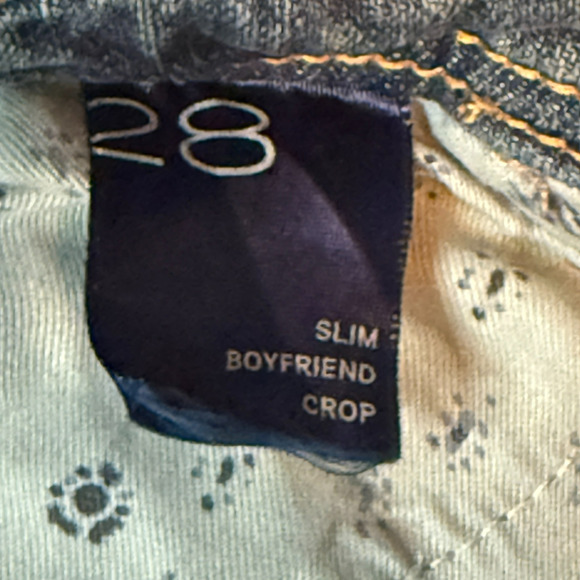 Pilcro Anthropologie Jeans Blue Slim Boyfriend Cropped Trendy The Letterpress - Picture 6 of 11